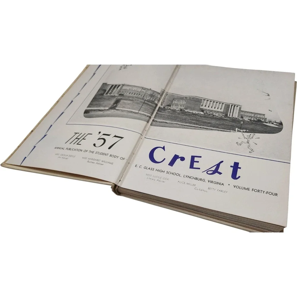 1957 The Crest‎ Yearbook EC Glass High School Lynchburg Virginia Vol 44 Vintage